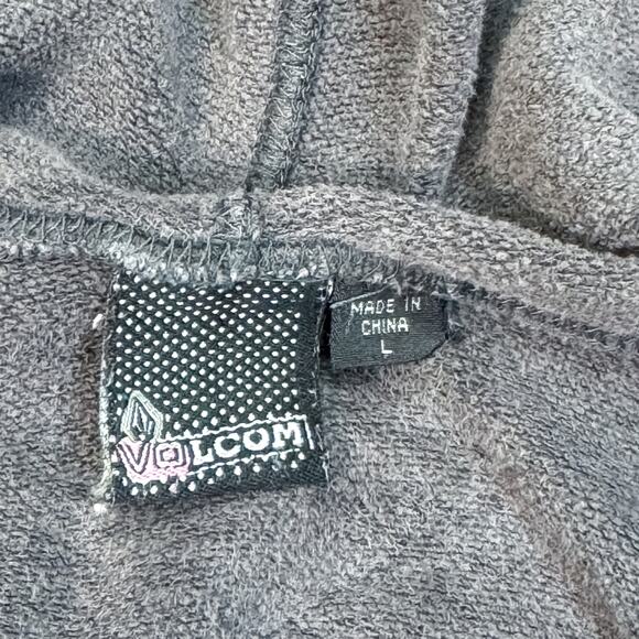 Y2K Volcom Grey Hoodie with Patch Logos - Size L - Picture 7 of 7